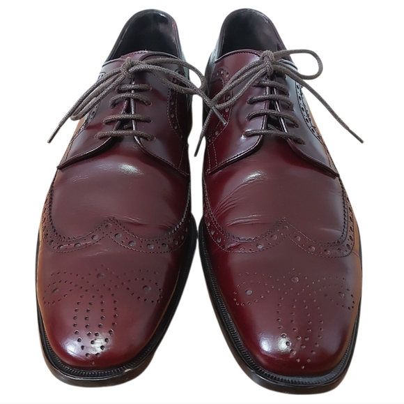 DSQUARED2 Other - DSquared2 Men Burgundy Brogue Oxfords Size 40 EU Wingtip Claasic Dress Shoes